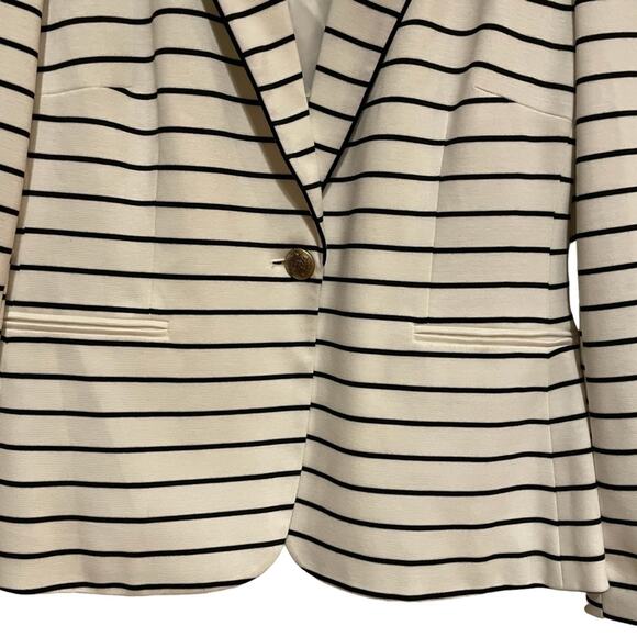 JM Studio Blazer Jacket Women's Size 18 Striped Career Office Casual Stretch Top - Picture 7 of 10